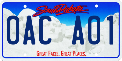 SD license plate 0ACA01