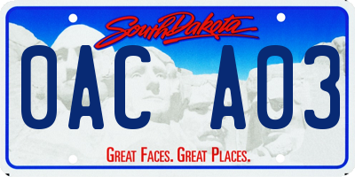 SD license plate 0ACA03