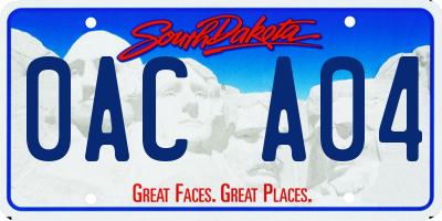 SD license plate 0ACA04