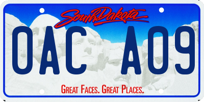 SD license plate 0ACA09