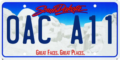 SD license plate 0ACA11