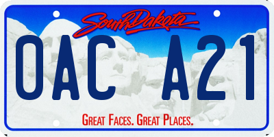 SD license plate 0ACA21