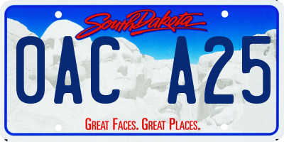 SD license plate 0ACA25