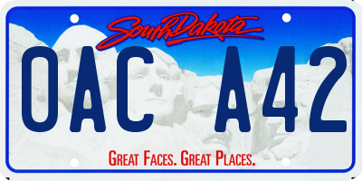 SD license plate 0ACA42