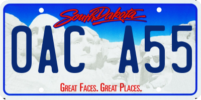 SD license plate 0ACA55