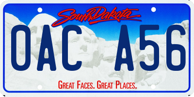 SD license plate 0ACA56