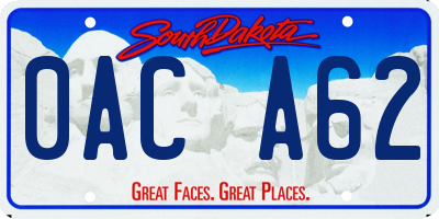 SD license plate 0ACA62