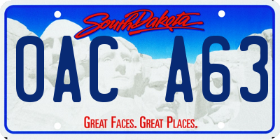 SD license plate 0ACA63