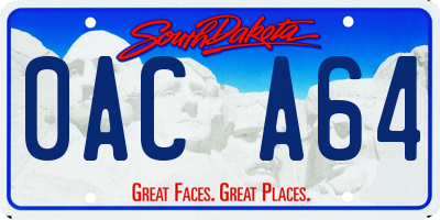 SD license plate 0ACA64