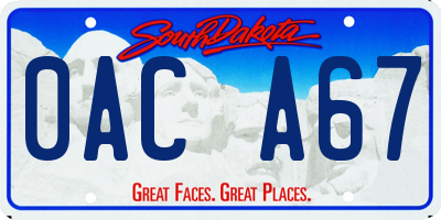 SD license plate 0ACA67