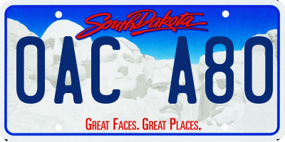 SD license plate 0ACA80