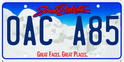 SD license plate 0ACA85