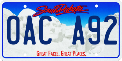 SD license plate 0ACA92