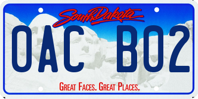 SD license plate 0ACB02