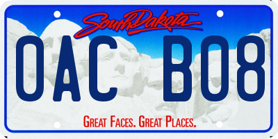 SD license plate 0ACB08