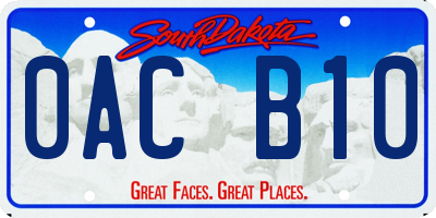 SD license plate 0ACB10