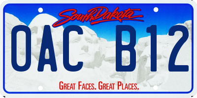 SD license plate 0ACB12
