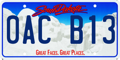 SD license plate 0ACB13