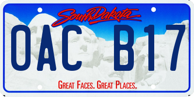 SD license plate 0ACB17