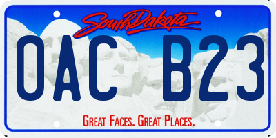 SD license plate 0ACB23