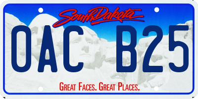 SD license plate 0ACB25