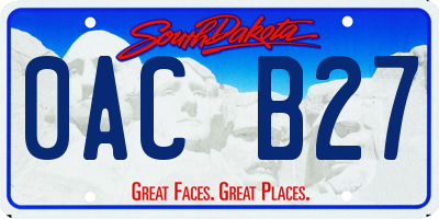 SD license plate 0ACB27