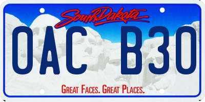 SD license plate 0ACB30