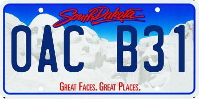 SD license plate 0ACB31