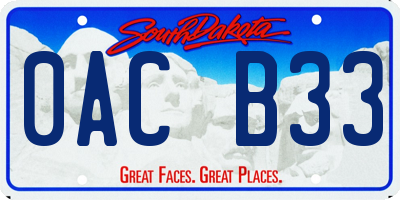 SD license plate 0ACB33