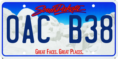 SD license plate 0ACB38