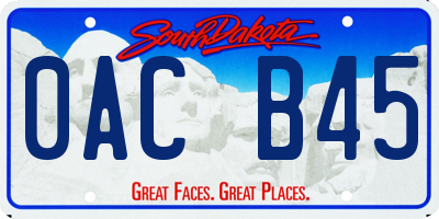 SD license plate 0ACB45