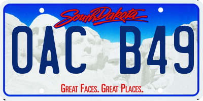 SD license plate 0ACB49