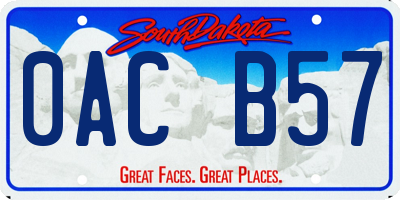 SD license plate 0ACB57