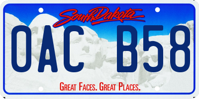 SD license plate 0ACB58