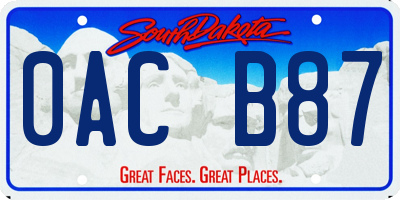 SD license plate 0ACB87