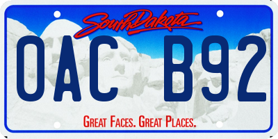 SD license plate 0ACB92