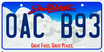 SD license plate 0ACB93