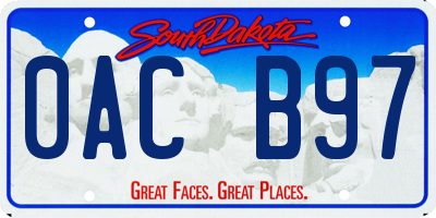 SD license plate 0ACB97