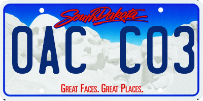 SD license plate 0ACC03