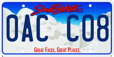 SD license plate 0ACC08