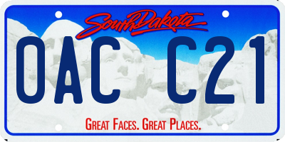 SD license plate 0ACC21