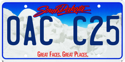 SD license plate 0ACC25