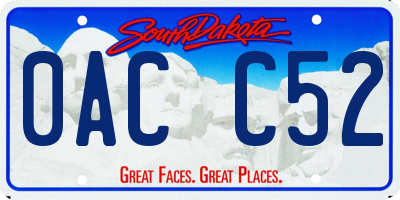 SD license plate 0ACC52