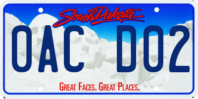 SD license plate 0ACD02