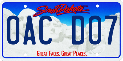 SD license plate 0ACD07