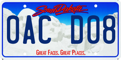 SD license plate 0ACD08