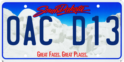 SD license plate 0ACD13