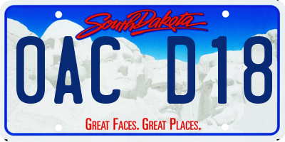 SD license plate 0ACD18