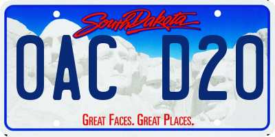 SD license plate 0ACD20
