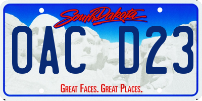 SD license plate 0ACD23